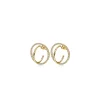 Ciunofor-CZ-Encrusted-Coil-Link-Earrings-Yellow-Gold-01