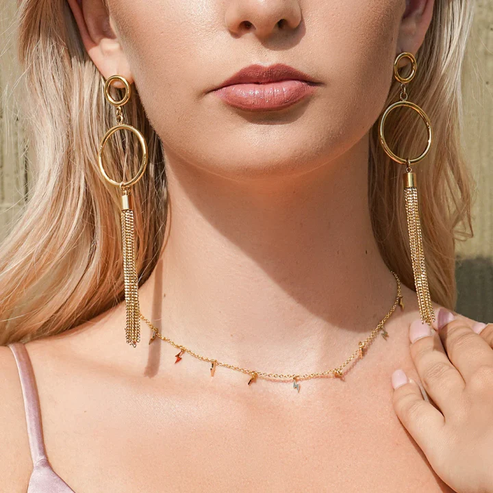 Ciunofor | Circle Long Chain Earrings