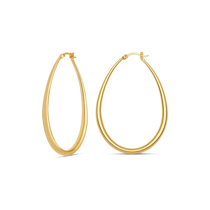 Milla | Teardrop Oval Hoop Earrings