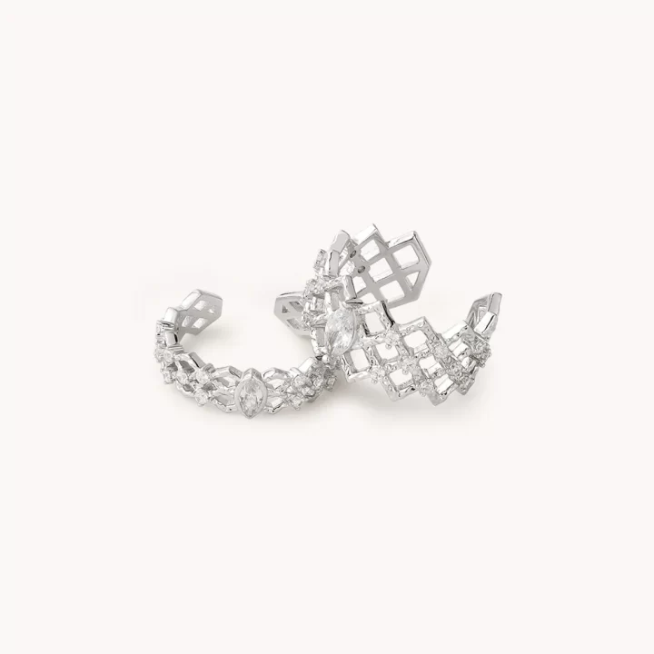 ARSIS | Cubic Zirconia Wave Rings (Twin Ring)