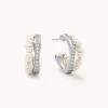 ARSIS-Pearl-Huggie-Hoop-Earrings-Silver